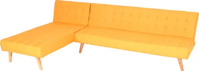 Obrázek produktu pro Rohová sedací souprava HWC-K38, rozkládací, plocha na ležení vlevo/vpravo, látka/textil masiv MVG certifikováno 256cm žlutá