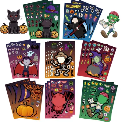 DIY Halloween-Sticker, 24 Stück, 15x20 cm