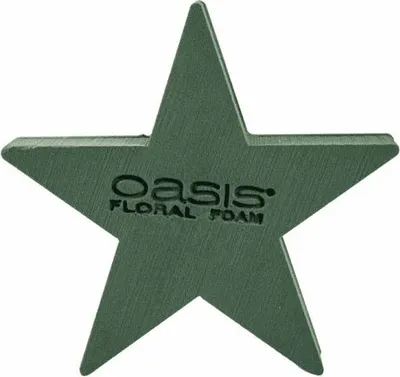 Produktbild von OASIS® Nass Steckschwamm Stern JESINA, Bioline Holzunterlage, grün, 40x40x5,5cm - Nasssteckschaum
