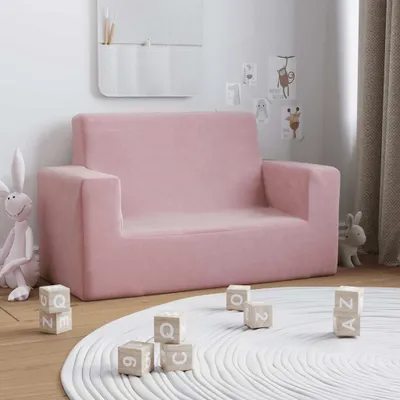 Immagine prodotto di Divano per Bambini 2 Posti Rosa in Morbido Peluche