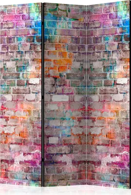Produktbild von 3-teiliger Einseitiger Vlies Paravent - Chromatic Wall 135x172 cm Muster f-C-0329-z-b