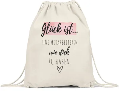 Produktbild von Glück Ist Eine Mitarbeiterin Wie Dich Zu Haben Turnbeutel Gymsack  Geschenk Danke Sagen Beste Mitarbeiterin