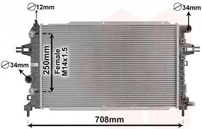 Produktbild von VAN WEZEL 37002625 Kühler Wasserkühler Motorkühler für OPEL ZAFIRA B (A05) ZAFIRA B Van