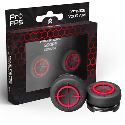 Produktbild von ProFPS Thumbsticks Aufsätze: PS5 & PS4 Zubehör - Controller Sticks für Aimbot Genauigkeit - Scope - Concave Set in Schwarz für Esports & PlayStation 5 Accessories [playstation_5]