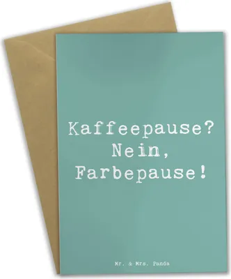 Produktbild von Mr. & Mrs. Panda Glückwunschkarte Spruch Künstlerin Farbepause - Meeresbrise - Geschenk, Arbeitsrituale, Beruf, weihnachtskarten, Berufsgestaltung, Grußkarten, Pause