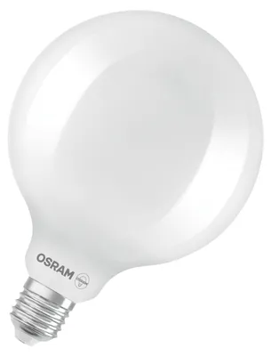 Zdjęcie produktu dla Żarówka LED OSRAM LED Star Globe 125, żarówka filamentowa w kształcie G125, wykonana ze szkła bez ołowiu, matowa, 17 W (odpowiednik 150 W), 2452 lm, światło zimno-białe, 6500 K, żywotność 15000 godzin, współczynnik oddawania barw (CRI) 80
