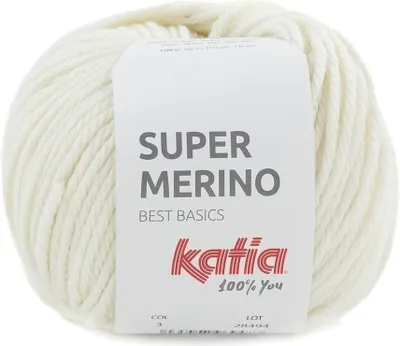 Produktbild von Katia Super Merino 3 Ecru Strickgarn