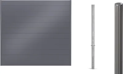 Produktbild von Alberts Sichtschutz Palitio als Set,umbragrau7022, zum Einbetonieren, Länge 2,00m, Profilhöhe 150mm