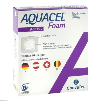 Produktbild von Aquacel Foam adhäsiv 10x10 cm Verband 10 St