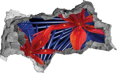 Produktbild von Selbstklebender Loch-3D-Aufkleber 95x73 cm tropische Blumen