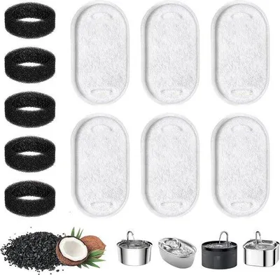 Productafbeelding van Actieve kool- en schuimfilterset voor waterdispensers, 12 stuks, 32 liter/2 liter