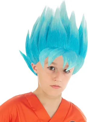 Produktbild von Goku-Kinderperücke Dragon Ball Z blau - Einheitsgröße