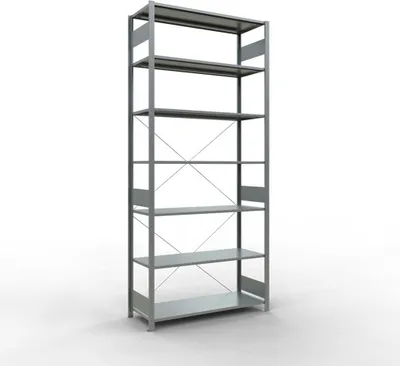 Produktbild von Schulte Fachbodenregal MULTIplus150 Stecksystem | Grundregal | HxBxT 300x130x50cm | 7 Ebenen | Fachlast 150kg | Verzinkt