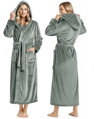 Productafbeelding van NY Threads Fleecebadjas voor dames – lange, pluizige badjas, met capuchon