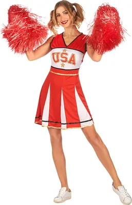 Produktbild von USA Cheerleader-Kostüm für Damen Sportler-Kostüm rot-weiss M