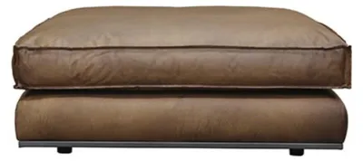 Produktbild von Casa Padrino Luxus Echtleder Hocker Braun 106 x 106 x H. 41 cm