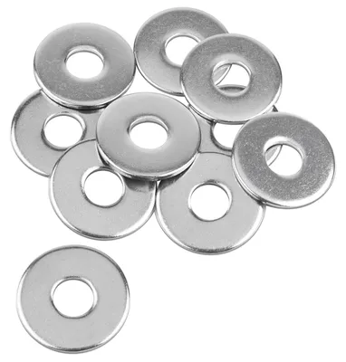 Productafbeelding van 10 stuks RVS-onderlegschijven, M12 x 37 mm, geschikt voor M12-schroeven, -moeren en -draadstangen.