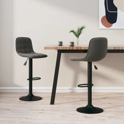Produktbild von Maison Exclusive - Barhocker 2 Stk. Dunkelgrau Samt