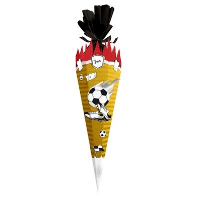 Produktbild von itenga SCHULTÜTEN Bastelset 68cm "FUSSBALL" Deutschland V2  schwarz rot gelb