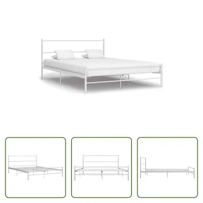 Zdjęcie produktu dla Rama łóżka Living Store biały metal 120x200 cm