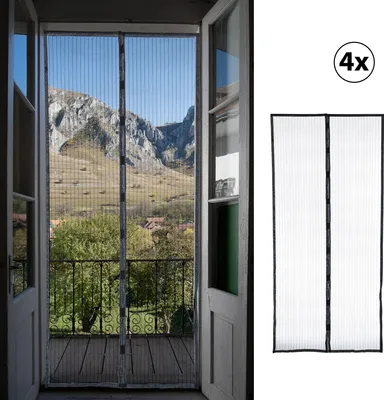 Produktbild von Türvorhang Insektenschutz 4er Set mit Magnet 100x210cm Moskitonetz