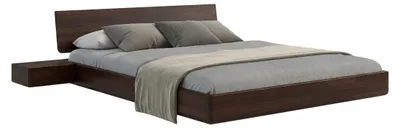 Produktbild von Schwebebett aus massivem Buchenholz Visby LENA mit Nachttischen, 160x200 cm, Farbe Palisander