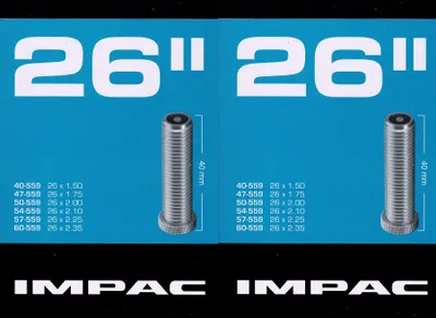 Produktbild von 2x Impac 26 Zoll AV Schlauch Auto Schrader Ventil 40 - 60 559