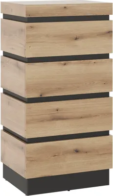 Produktbild von Kommode - B 60 cm - 4 Schubladen - Evoke Eiche Nachbildung - Grau