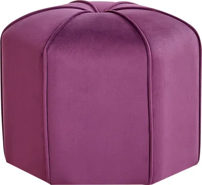 Zdjęcie produktu dla BELIANI Puf okrągły fioletowy welurowy materiał 45 x 45 x 40 cm siedzisko podnóżek nowoczesny minimalistyczny salon sypialnia