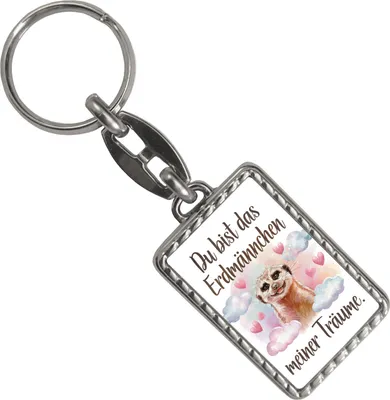 Produktbild von Erdmännchen meiner Träume Schlüsselanhänger mit Bordüre