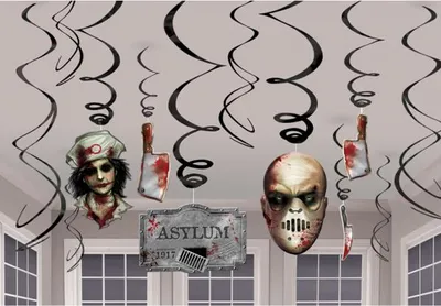 Produktbild von 12 Deko Swirls Spiralen - Halloween Irrenhaus