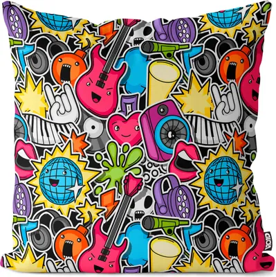 Produktbild von VOID Musik Pop Art Graffiti Artwork Kissenbezug Kissenhülle Sofakissen Kissen Deko Outdoor-Kissen Dekokissen