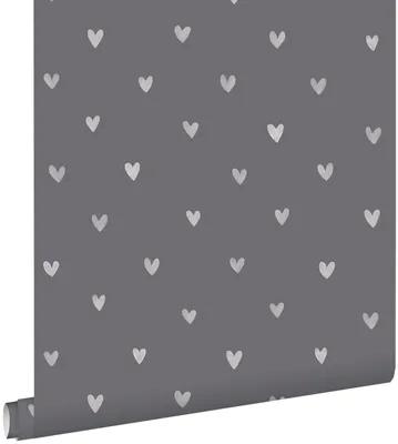 Obrázok produktu pre ESTAhome tapeta srdcia tmavosivá 53 cm x 10,05 m