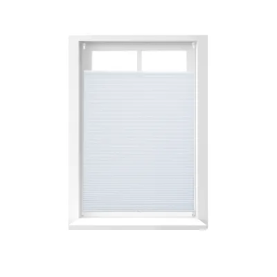 Immagine prodotto di 4 tende plissettate senza forature, sistema di fissaggio a clip da incollare, tenda plissettata traslucida, tenda plissettata bianca, LxA: 80 x 130 cm