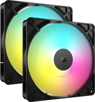 Image de Ventilateur CORSAIR RS140 ARGB, 140mm, Pack de 2, Contrôle PWM, Ventilation PC