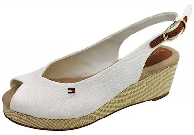 Productafbeelding van Tommy Hilfiger Flag Mid Wedge Espadrille Damenschuhe Sandalette Weiß Freizeit