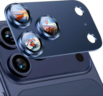 Produktbild von 6x Kameraschutzglas für iPhone 17 Pro Max Blau Aluminium Tempered Glas Linse Kamerafolie