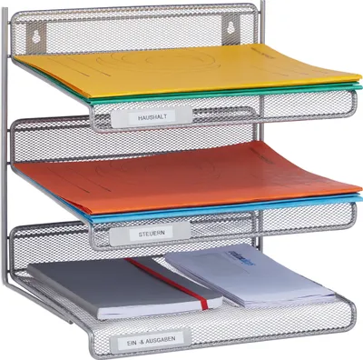 Produktbild von relaxdays Dokumentenablage Metall 3 Fächer