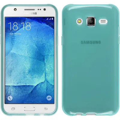 Produktbild von PhoneNatic Case kompatibel mit Samsung Galaxy J7 (2015 / J700) - türkis Silikon Hülle transparent + 2 Schutzfolien