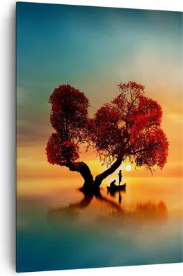 Produktbild von Bild auf Leinwand - Leinwandbild - Einteilig - See Natur Nacht - 70x100cm - Wand Bild - Wanddeko - Wandbilder - Leinwanddruck - Kunstdruck - Wanddekoration - Leinwand bilder - Wandbild - PA70x100-3458