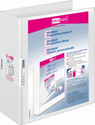 Immagine prodotto di Raccoglitore ad anelli Veloflex VELODUR A4 bianco a 2 anelli a leva 60 mm