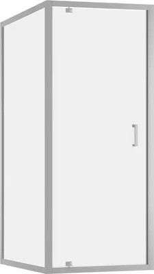 Image de Porte de Douche Pivotante et Retour 80x80x200cm - Profilés Chrome - Verre trempé 6mm