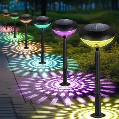 Image de Éclairage solaire de jardin, lot de 6, changement de couleur, blanc chaud