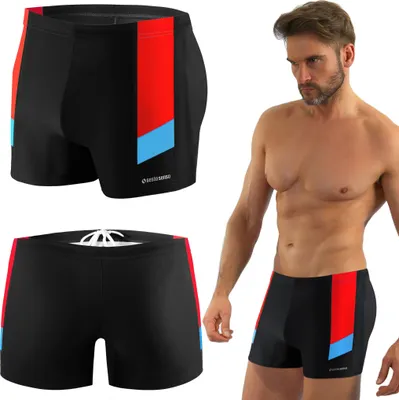 Produktbild von Sesto Senso Herren Badeboxer – enganliegend, elastisch | Komfort für Strand und Schwimmbad | Kontraststreifen | Drei Farben | Größen S-XXL