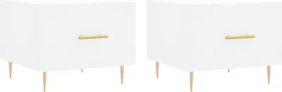 Produktbild von vidaXL Couchtische 2 Stk. Weiß 50x50x40 cm Holzwerkstoff