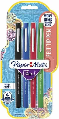 Image de PAPER MATE Feutre Flair 4 pcs strd couleurs M 0.7 mm blister