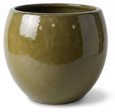 Produktbild von Blumenkübel Keramik glasiert Provencelia MOZART, winterfest, Olivgrün, Ø43 x H35 cm