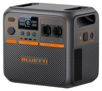Zdjęcie produktu dla Bluetti Premium 200 V2, Prąd przemienny, Słoneczny, Zapalniczka, 2073,6 Wh, 2700 W, 2300 W, Czysty sinus, 120 W
