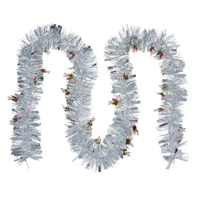Produktbild von Clayre & Eef Weihnachtsgirlande 200 cm Silberfarbig Kunststoff