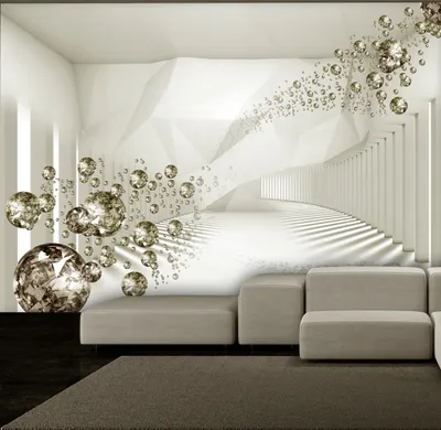 Produktbild von Fototapete selbstklebend 3d Effekt 392x280 cm Tapete Wandtapete Wandbilder Klebefolie Dekofolie Tapetenfolie Wand Dekoration Wohnzimmer - Geometrisch Abstrakt a-A-0188-a-c